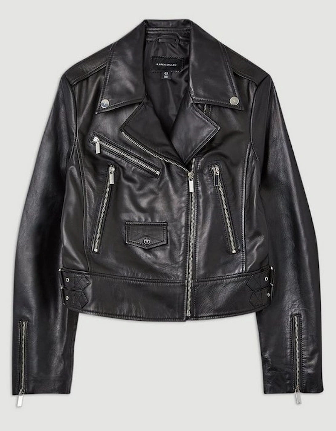 Leather Pocket Detail Biker Jacket