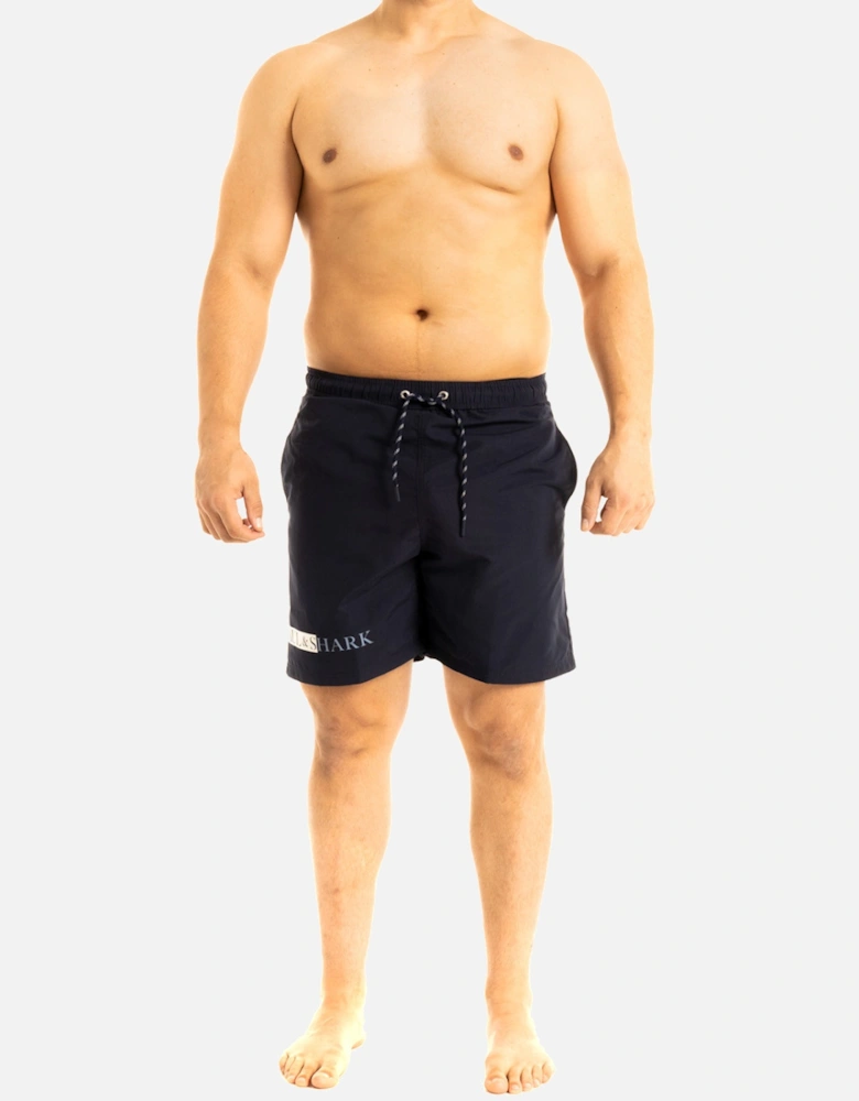 Mens Leg Logo Swim Shorts (Navy)