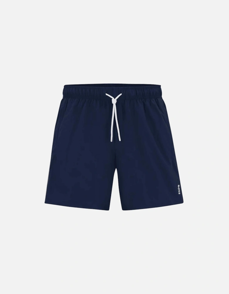 Iconic Stripe Logo Navy Swim Shorts