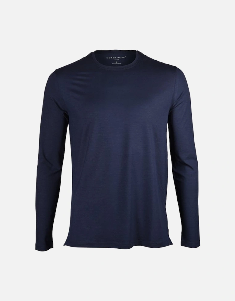 Micro Modal Long-Sleeve T-Shirt, Navy