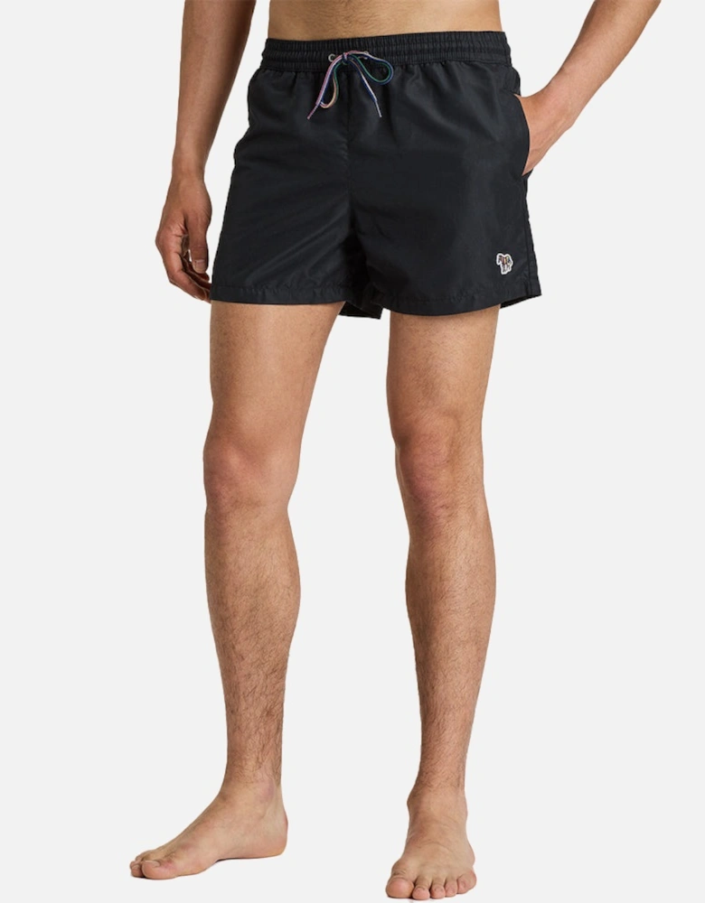 Zebra Logo Swim Shorts, Black