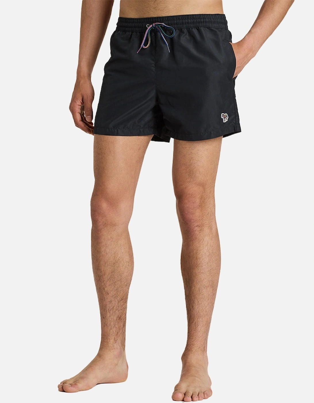 Zebra Logo Swim Shorts, Black
