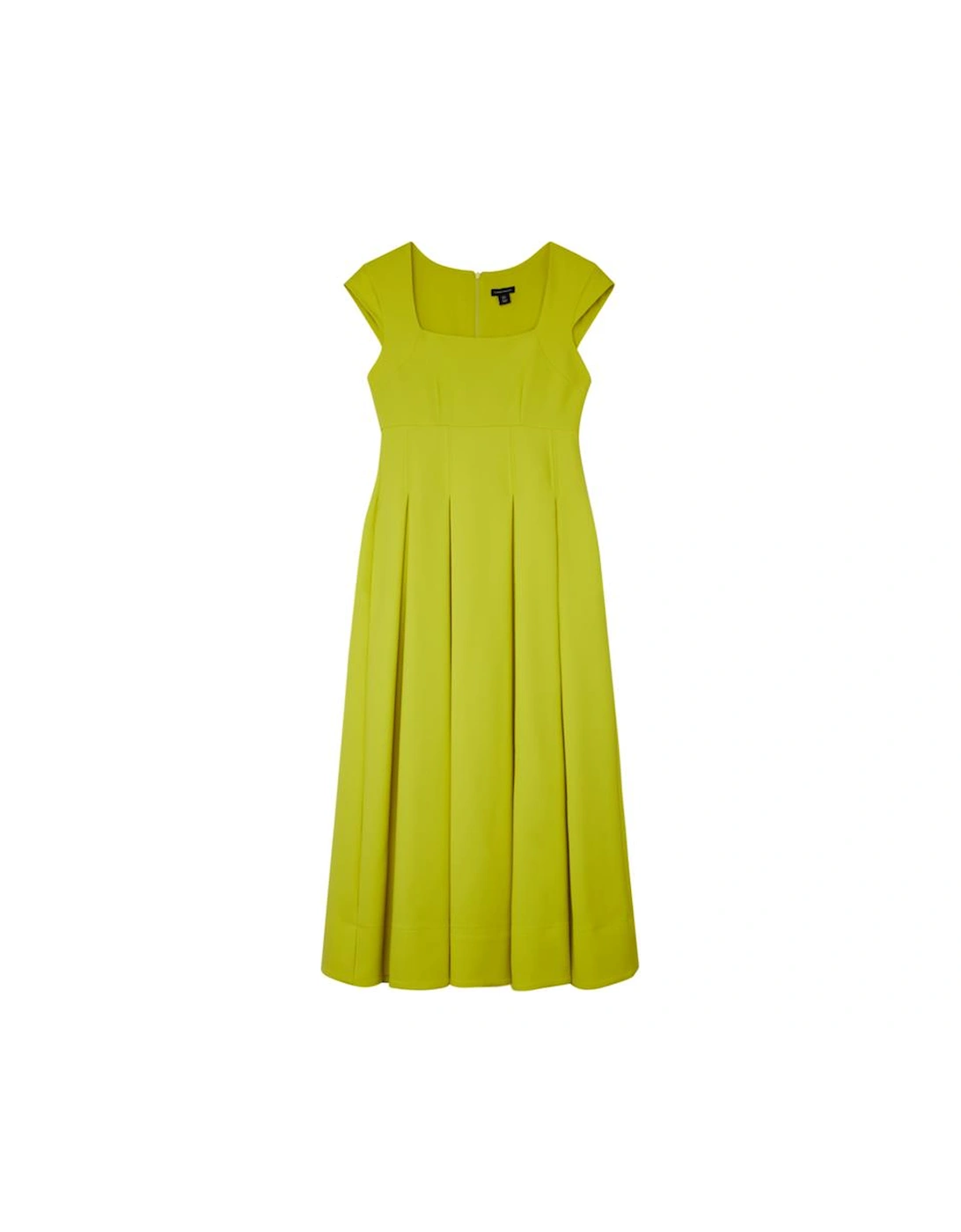 Clean Tailored Square Neck Full Skirted Midi Dress