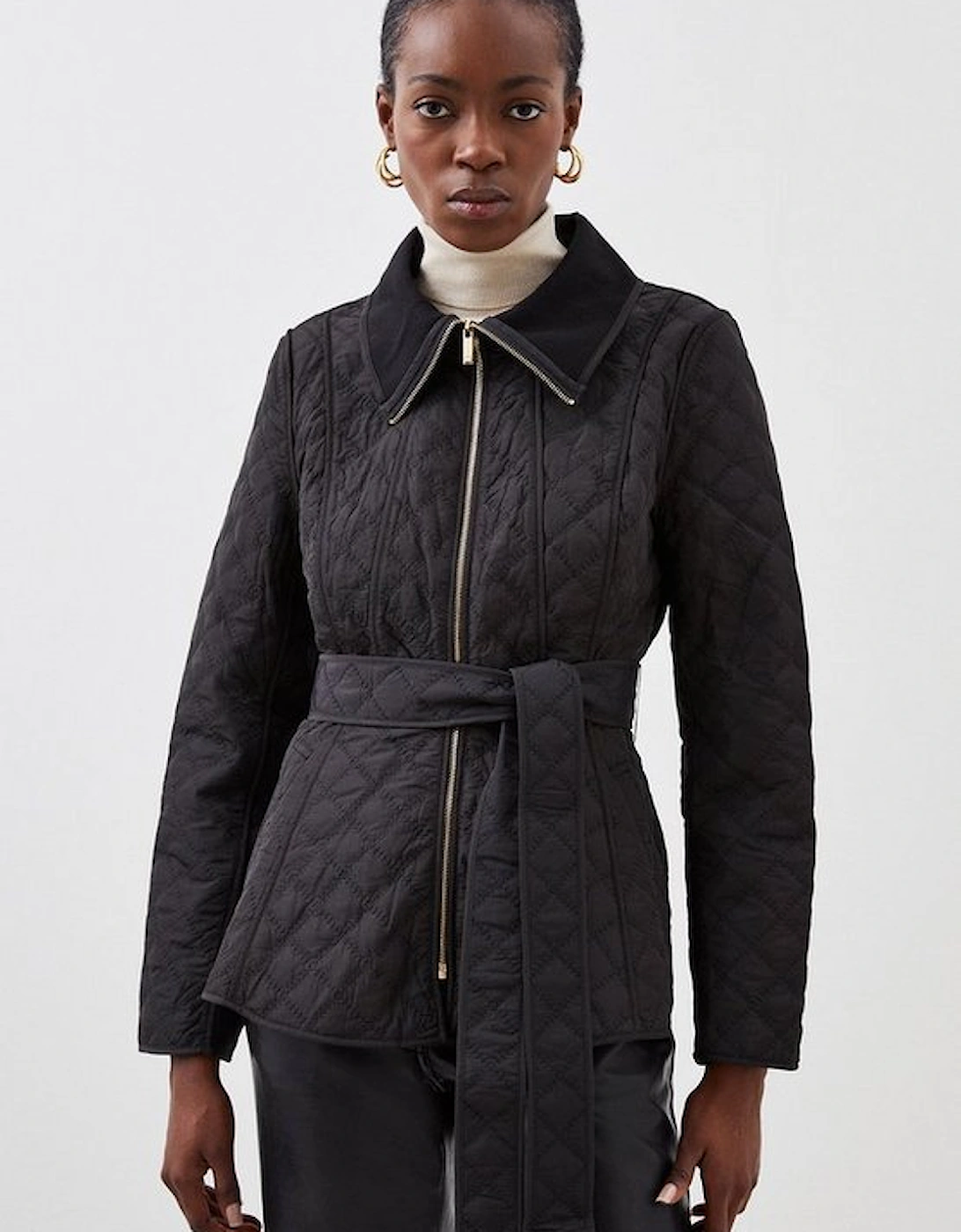 Quilted Peplum Belted Coat, 8 of 7