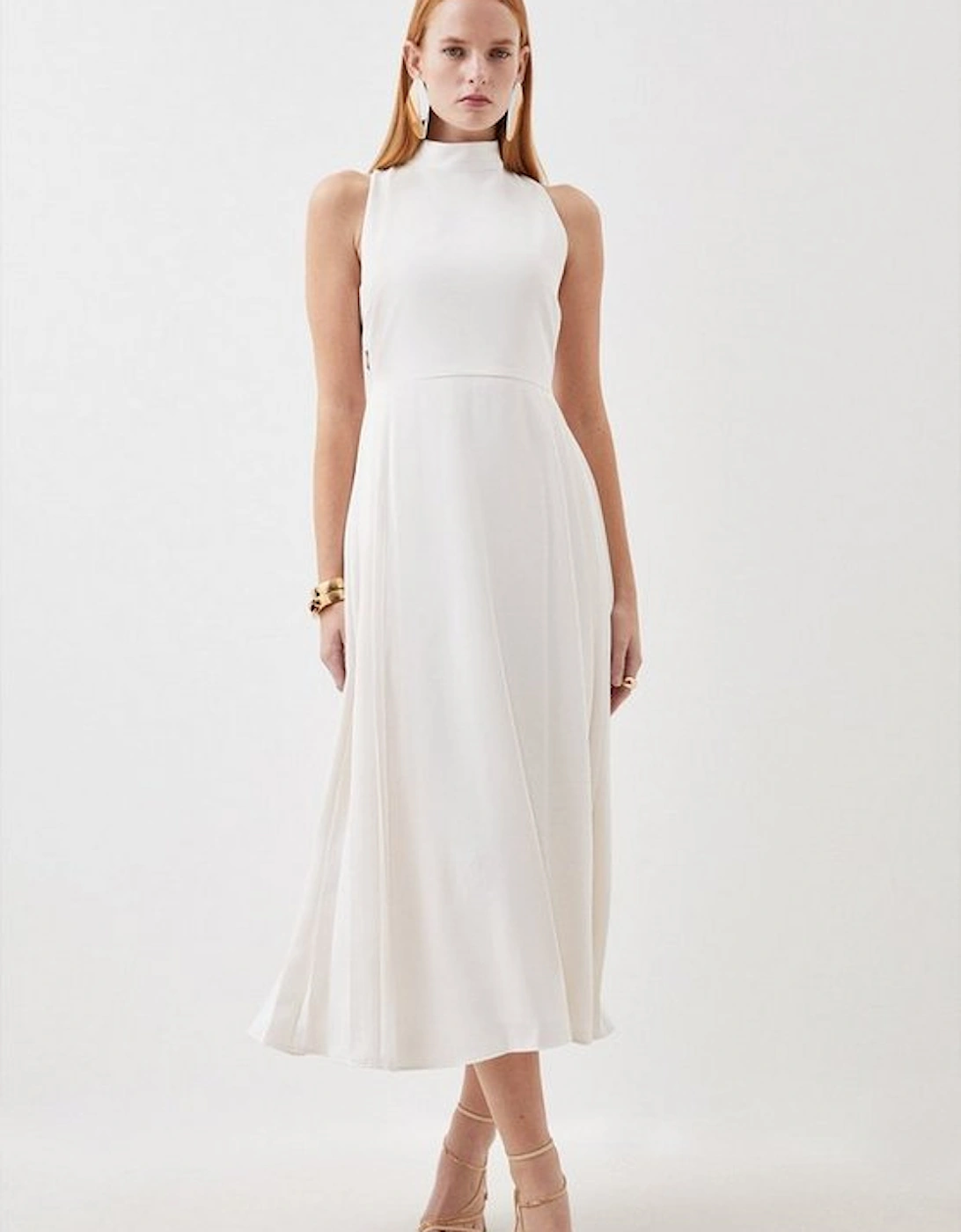 Soft Tailored Pleated Panel Midaxi Dress, 5 of 4