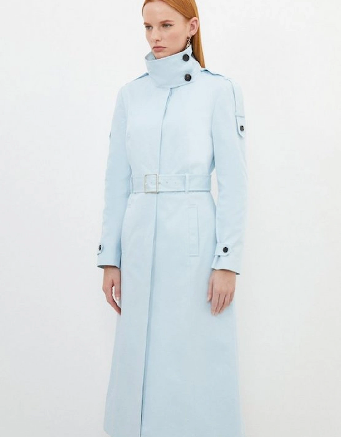 Tailored High Neck Belted Trench Coat, 5 of 4