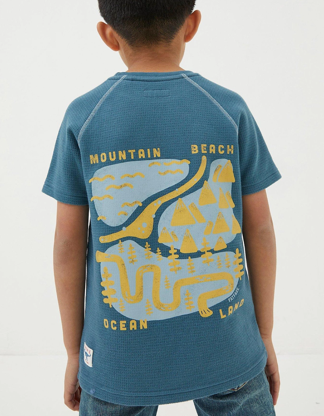 Boys Mountain Graphic Short Sleeve T Shirt - Navy