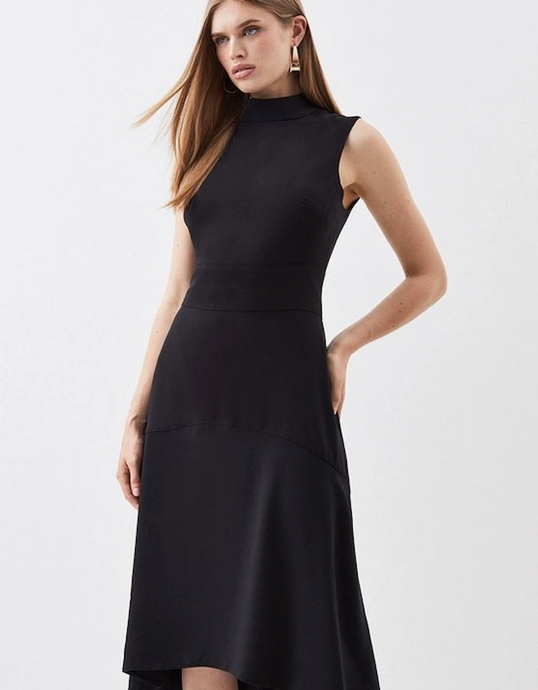 Soft Tailored High Low Midi Dress, 6 of 5