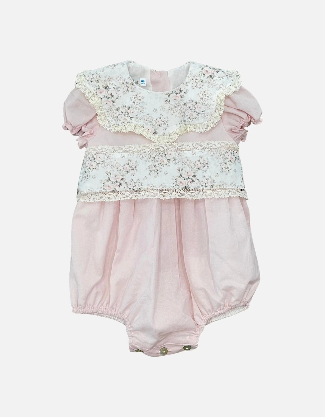 Girls Cotton Floral Romper, 4 of 3