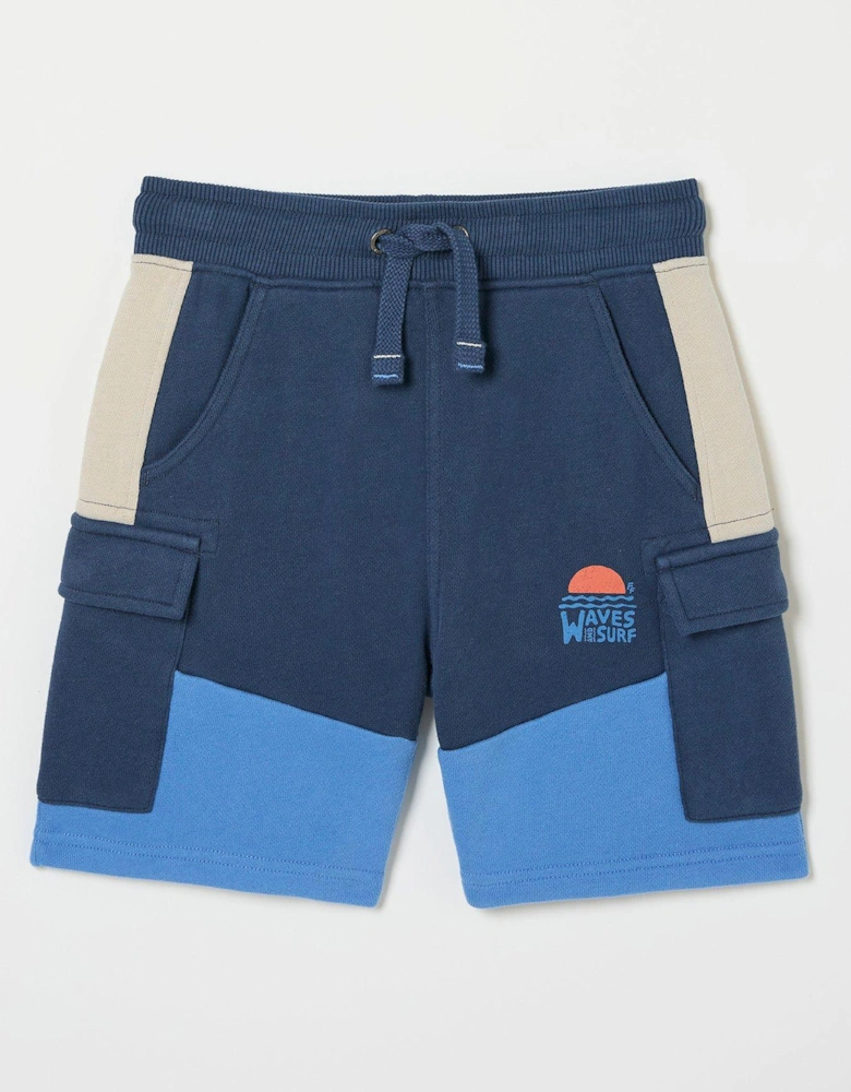 Boys Hatfield Cargo Sweat Shorts - Vintage Blue