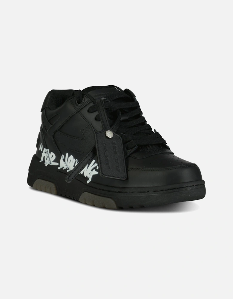 'For Walking' Out Of Office Low-Top Leather Trainers Black