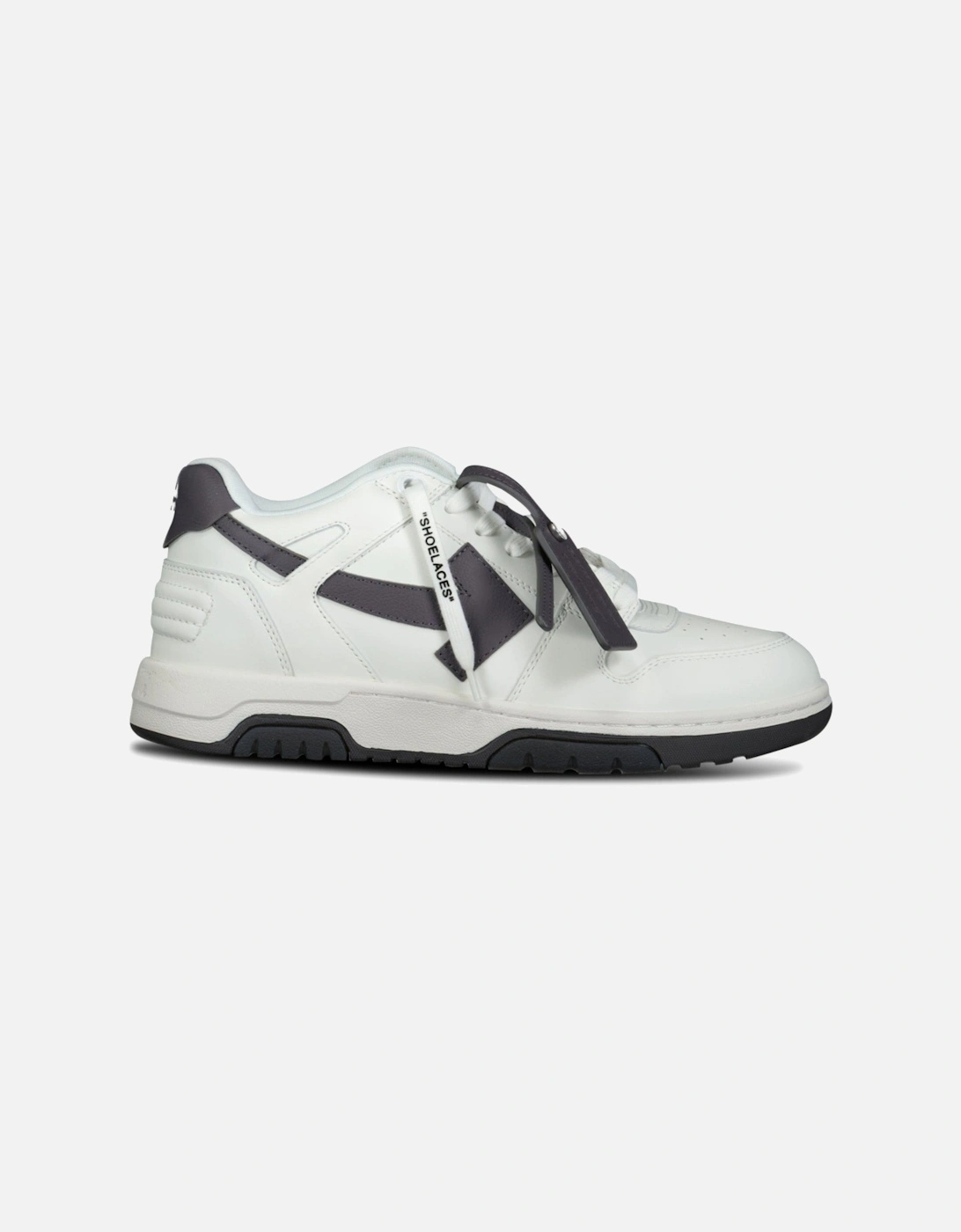 'Out Of Office' Calf Leather Trainer White & Dark Grey, 5 of 4