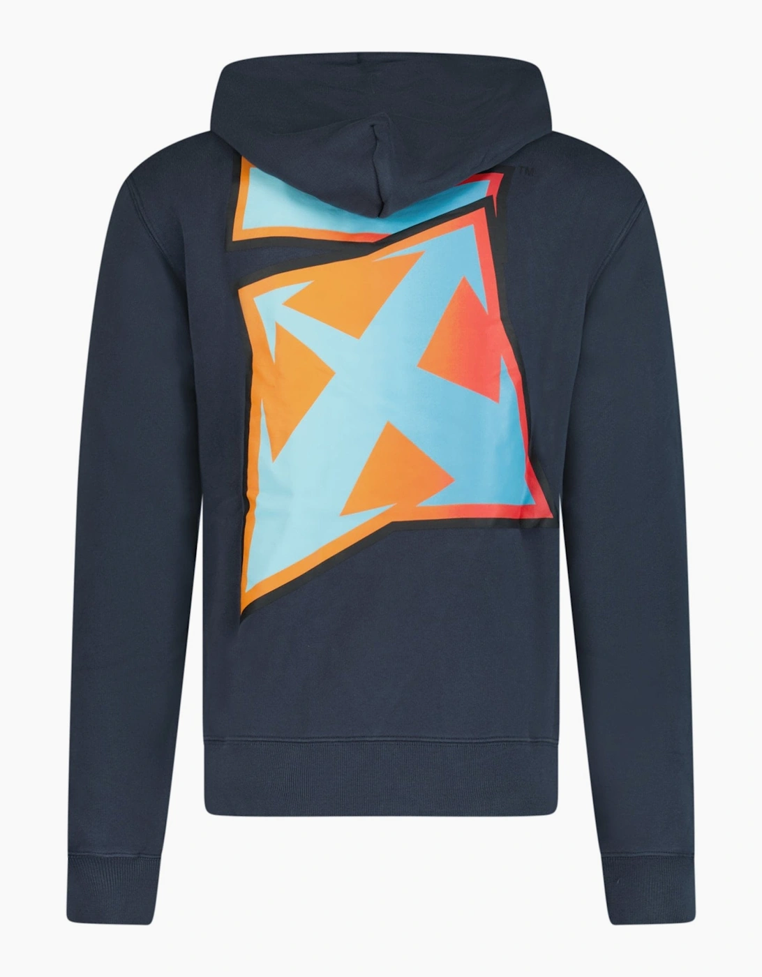Off-White Men's Navy Degrade Thunder Slim Hoodie 'Outer Space' - Size: Xl