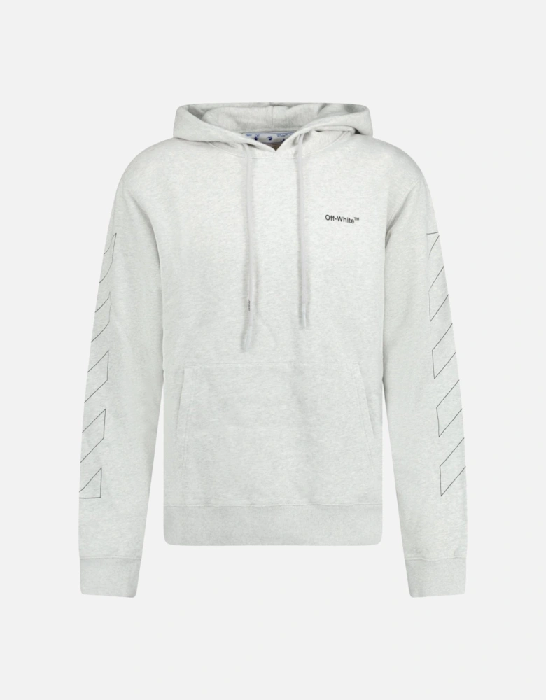 Diagonal Outline Hooded Sweatshirt Grey