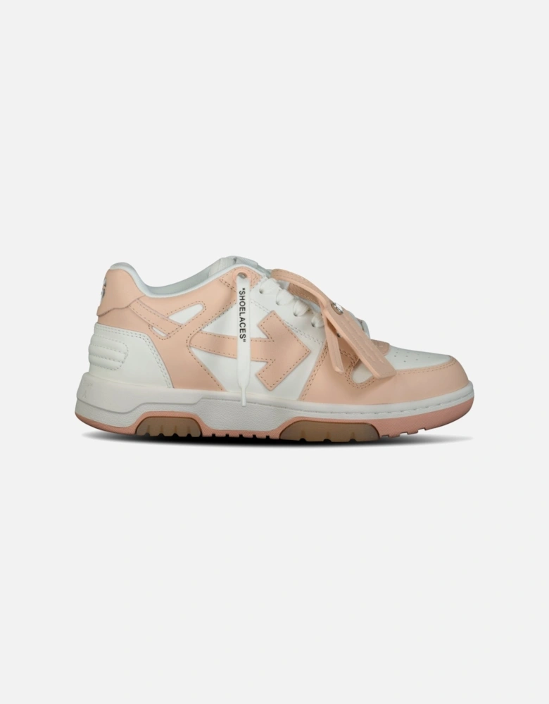 Out Of Office Calf Leather Trainer White & Powder Pink