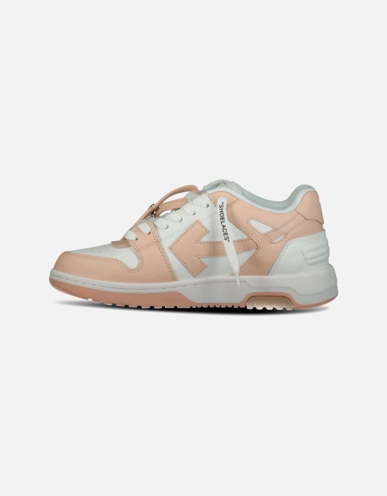 Out Of Office Calf Leather Trainer White & Powder Pink