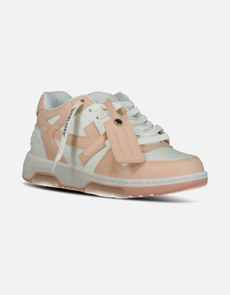 Out Of Office Calf Leather Trainer White & Powder Pink