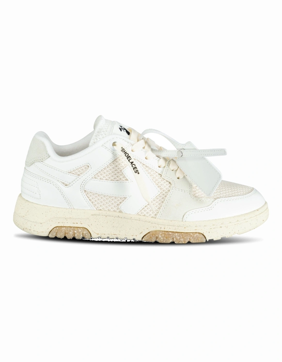 Out Of Office Calf Leather & Mesh Trainer White & Cream, 4 of 3