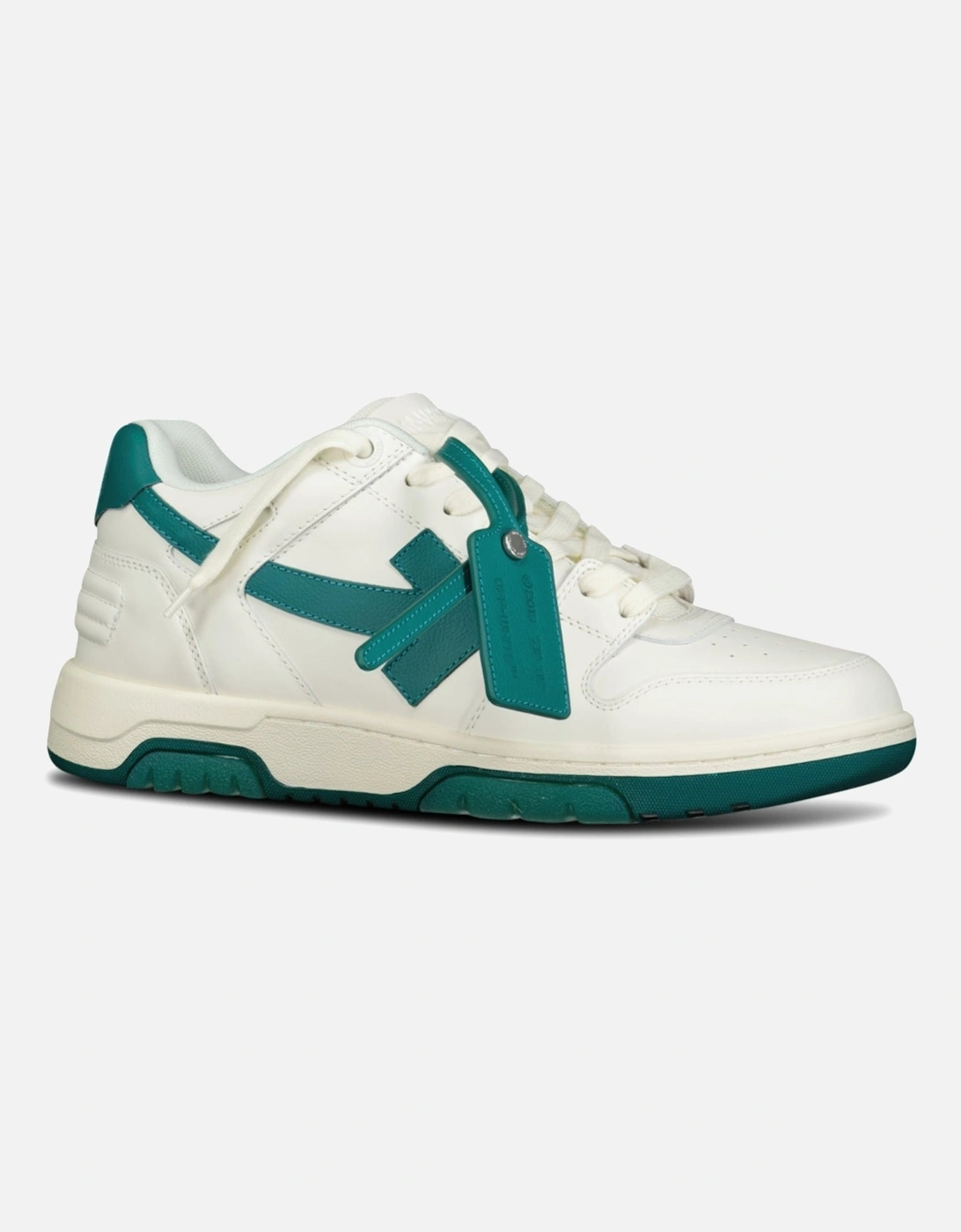 Out Of Office Low-Top leather Trainers White & Green, 4 of 3