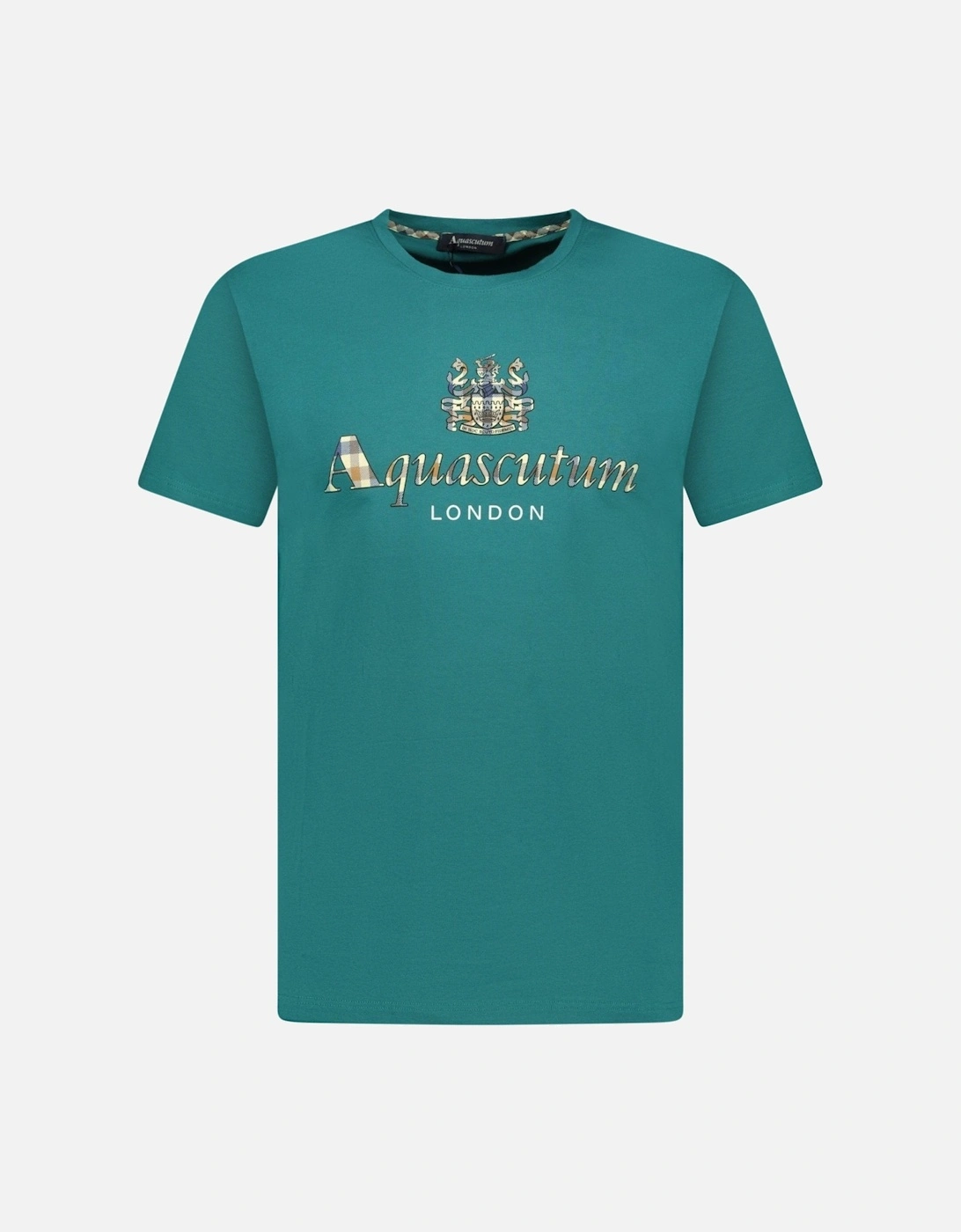 Chest Check Logo T-Shirt Teal, 3 of 2