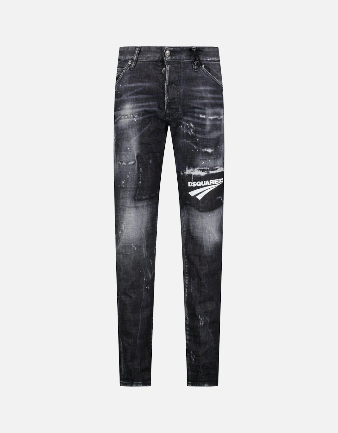 'Cool Guy' Print Logo Slim Fit Jeans Black, 5 of 4