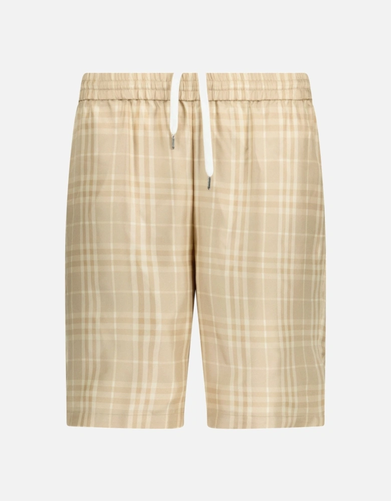 'Bradeston' Silk Check Shorts Beige