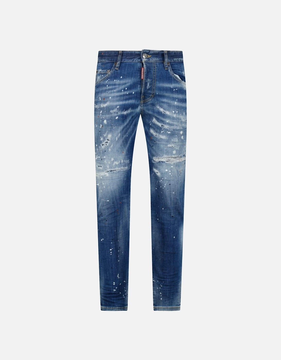 'Skater Jean' Orange & White Paint Splatter Jeans Blue, 5 of 4