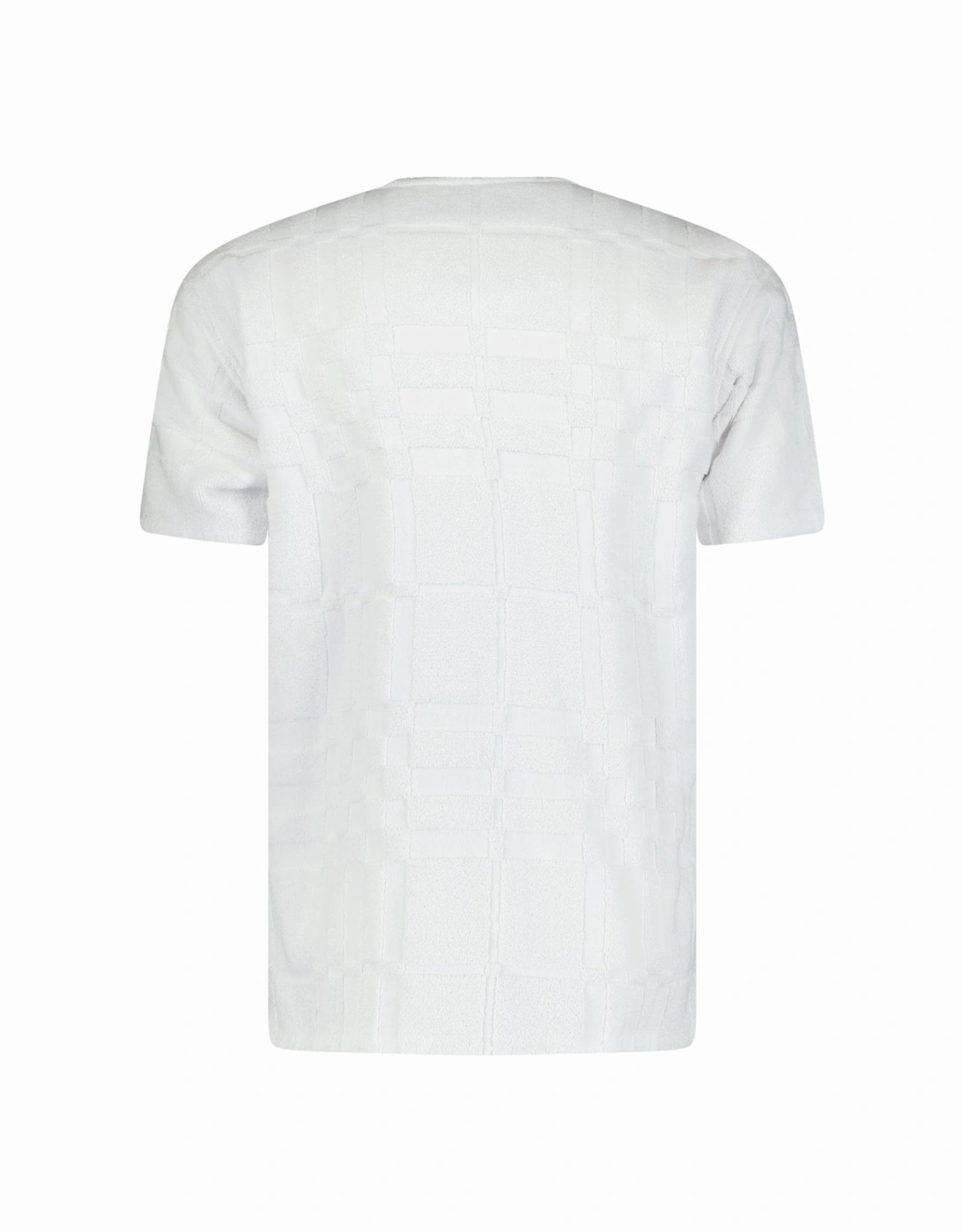'Willesden' Check Knit Cotton Terry T-Shirt White