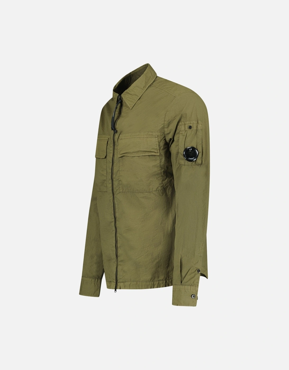 Taylon-L Lens Chrome Zip-Up Jacket Khaki