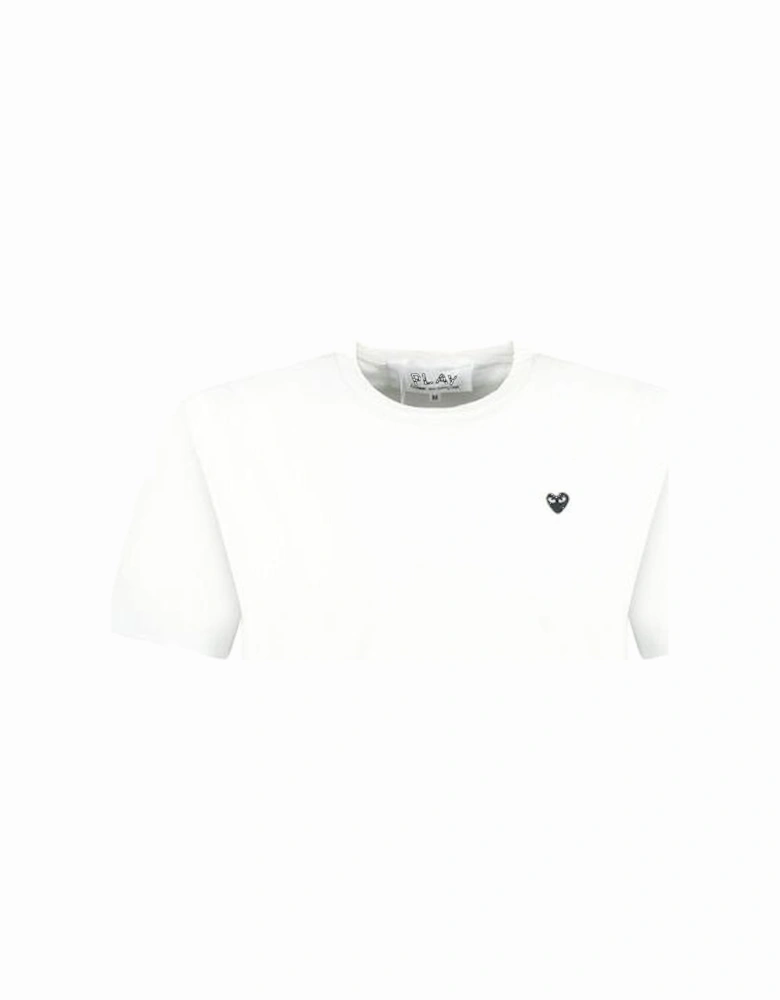 Small Black Stitch Heart T-Shirt White