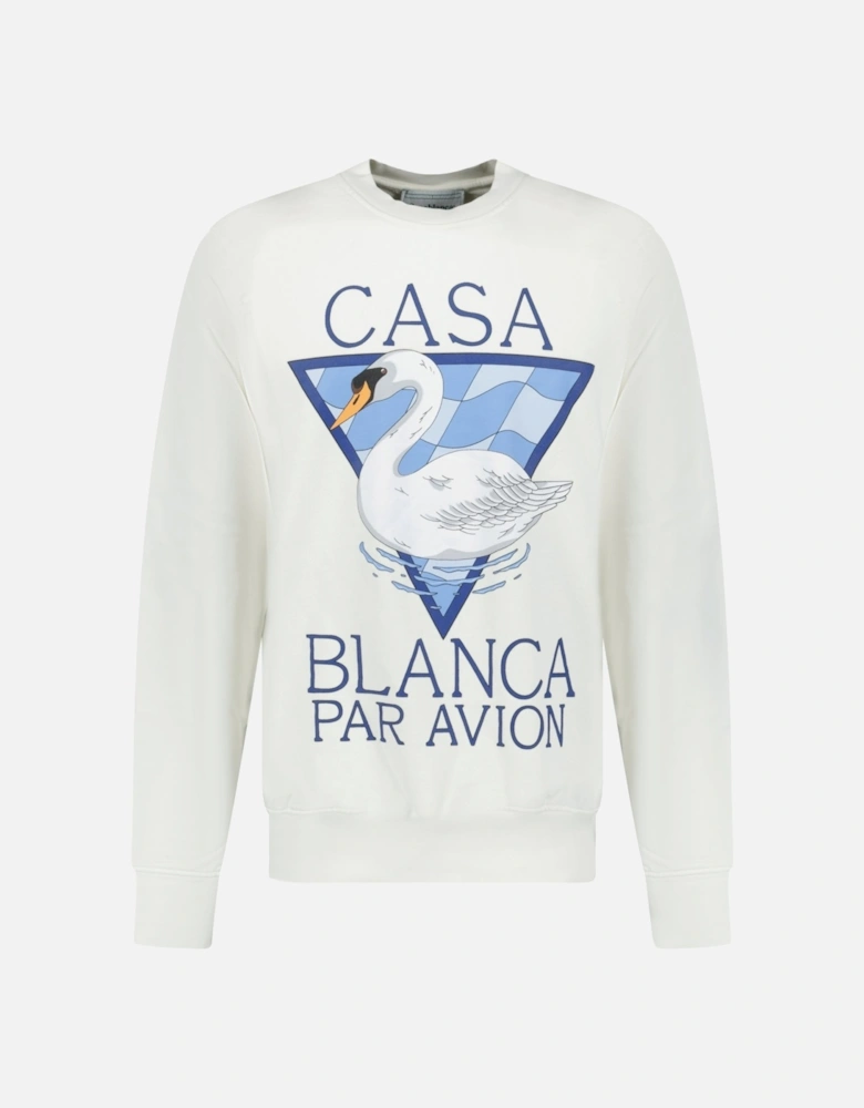 Par Avion Screen Printed Sweatshirt White