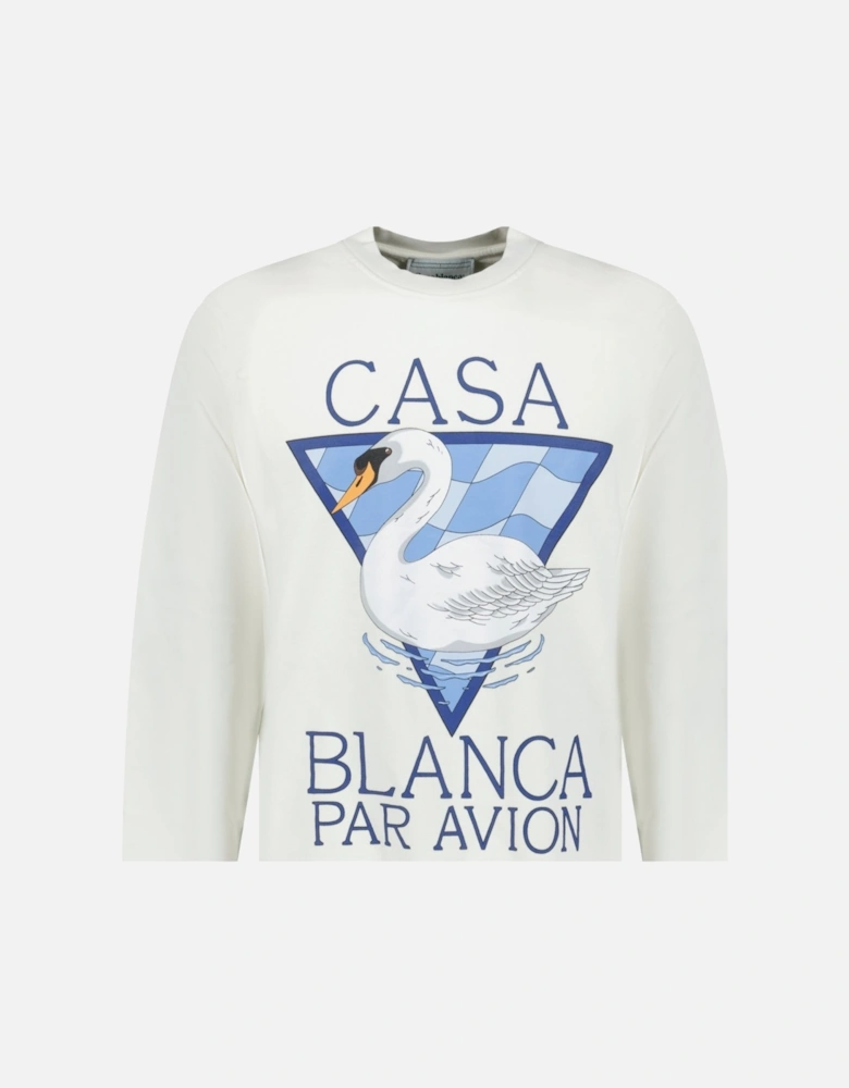 Par Avion Screen Printed Sweatshirt White