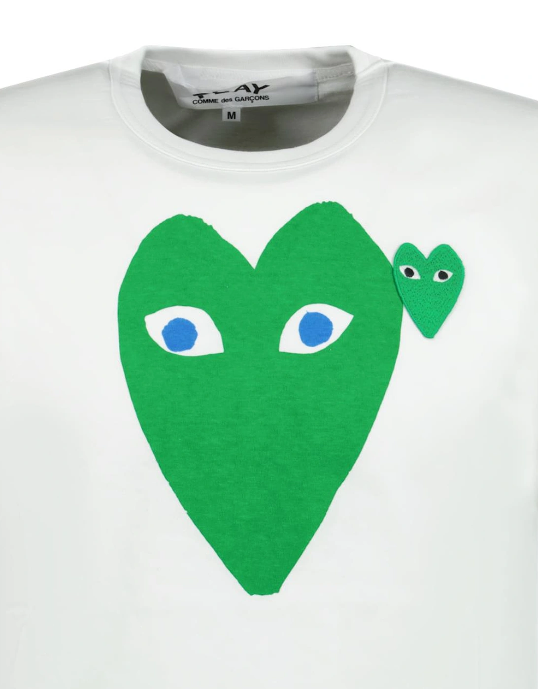 Big Print Green Heart T-Shirt White