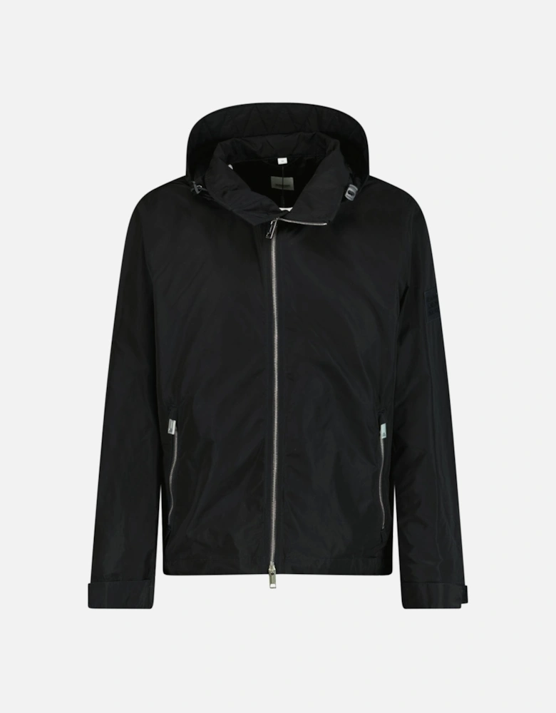 'Hargrave' Zip-up Drawstring Hooded Jacket Black