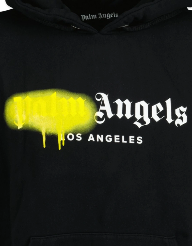 Los Angeles Sprayed Logo Hooded Sweatshirt Black