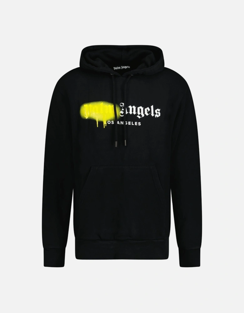 Los Angeles Sprayed Logo Hooded Sweatshirt Black