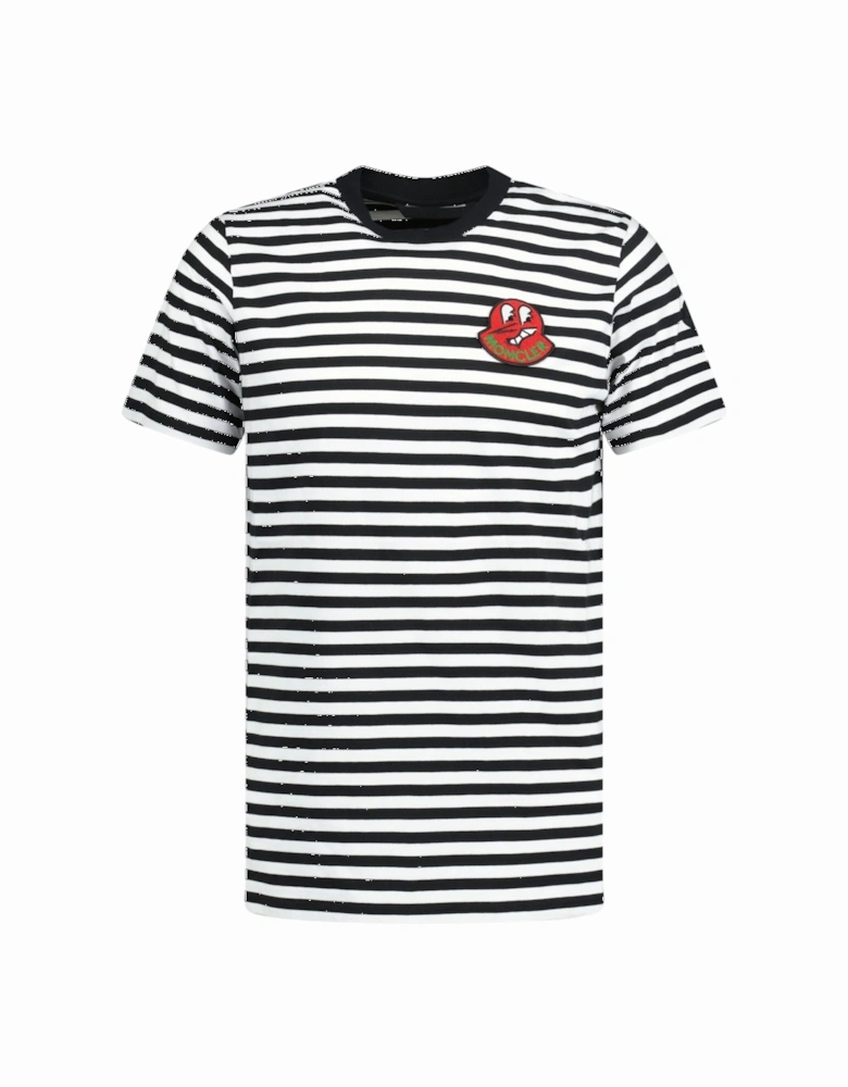 'Rigato' Logo T-Shirt Black & White Stripe