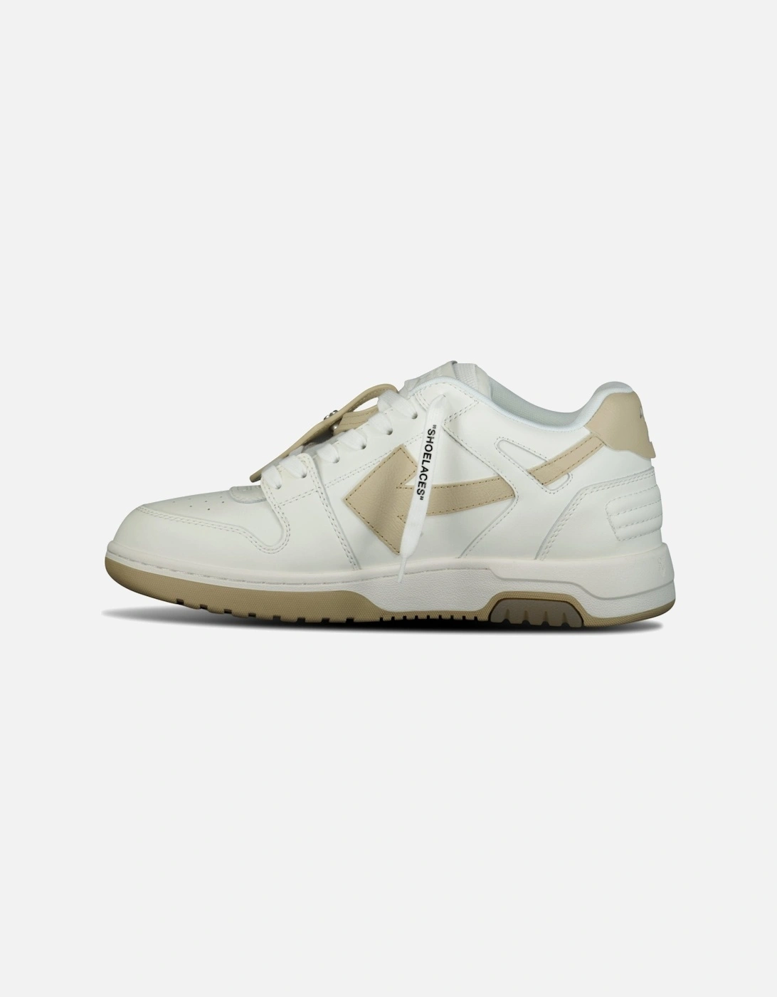 Out Of Office Calf Leather Trainer White & Sand