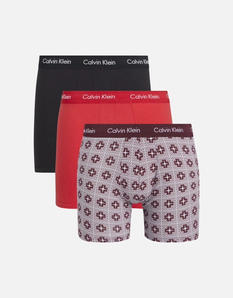 Cotton Stretch Boxers Black,Red,Maroon (3 Pack)