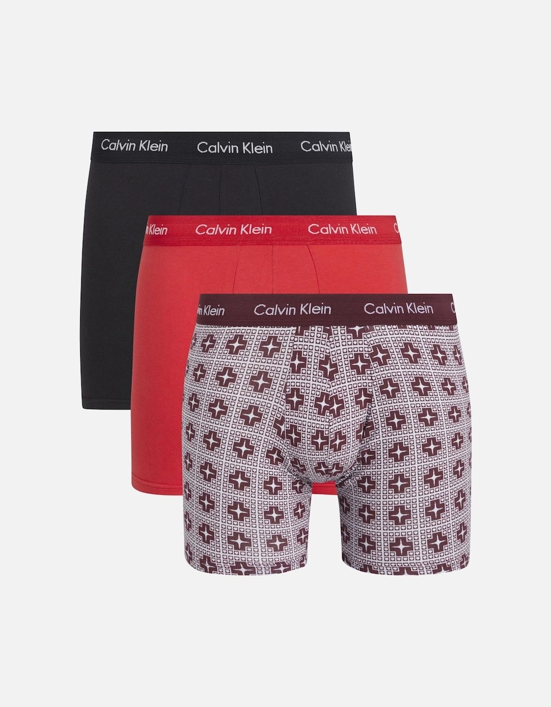 Cotton Stretch Boxers Black,Red,Maroon (3 Pack), 2 of 1