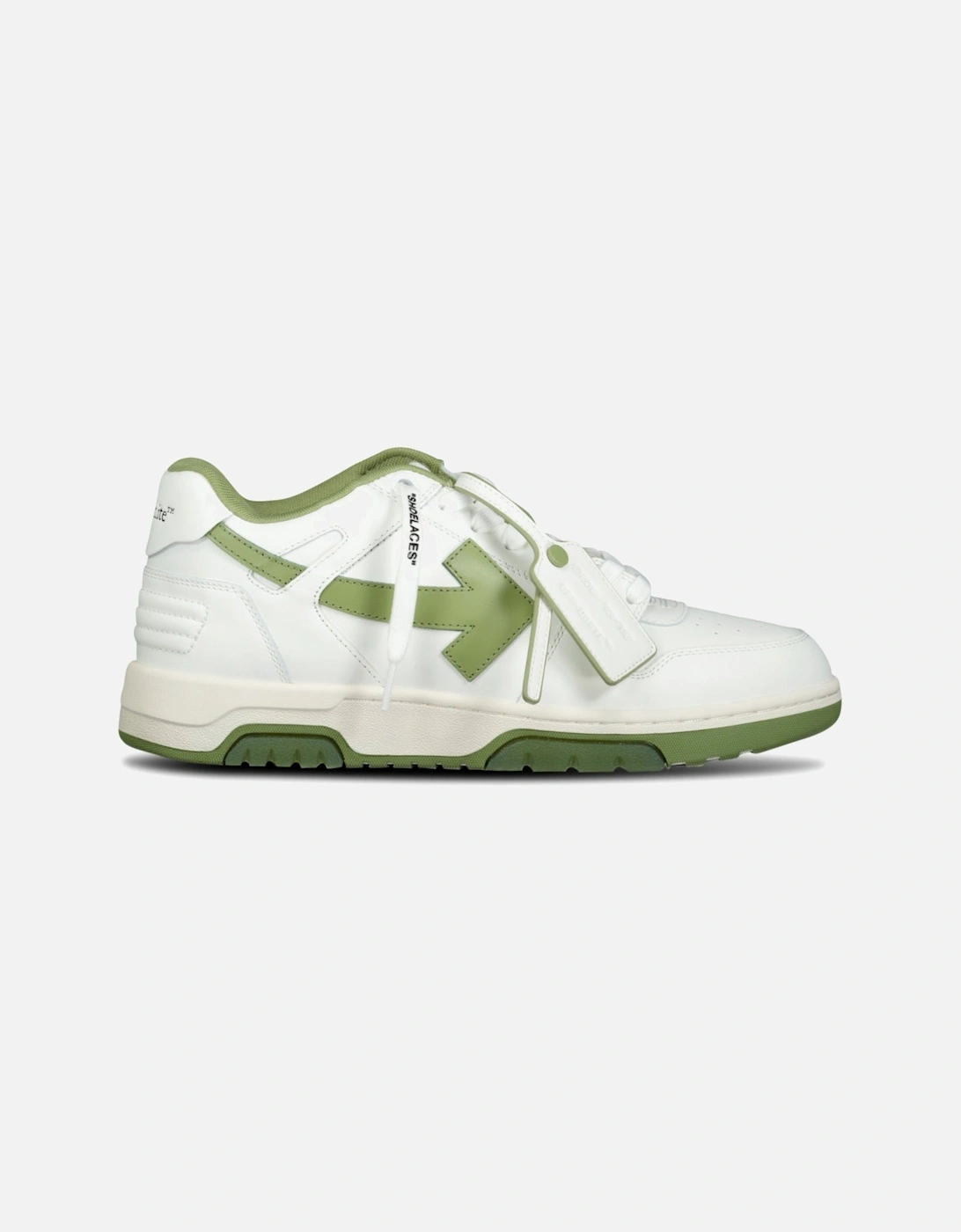 Out Of Office Calf Leather Trainer White & Sage, 5 of 4