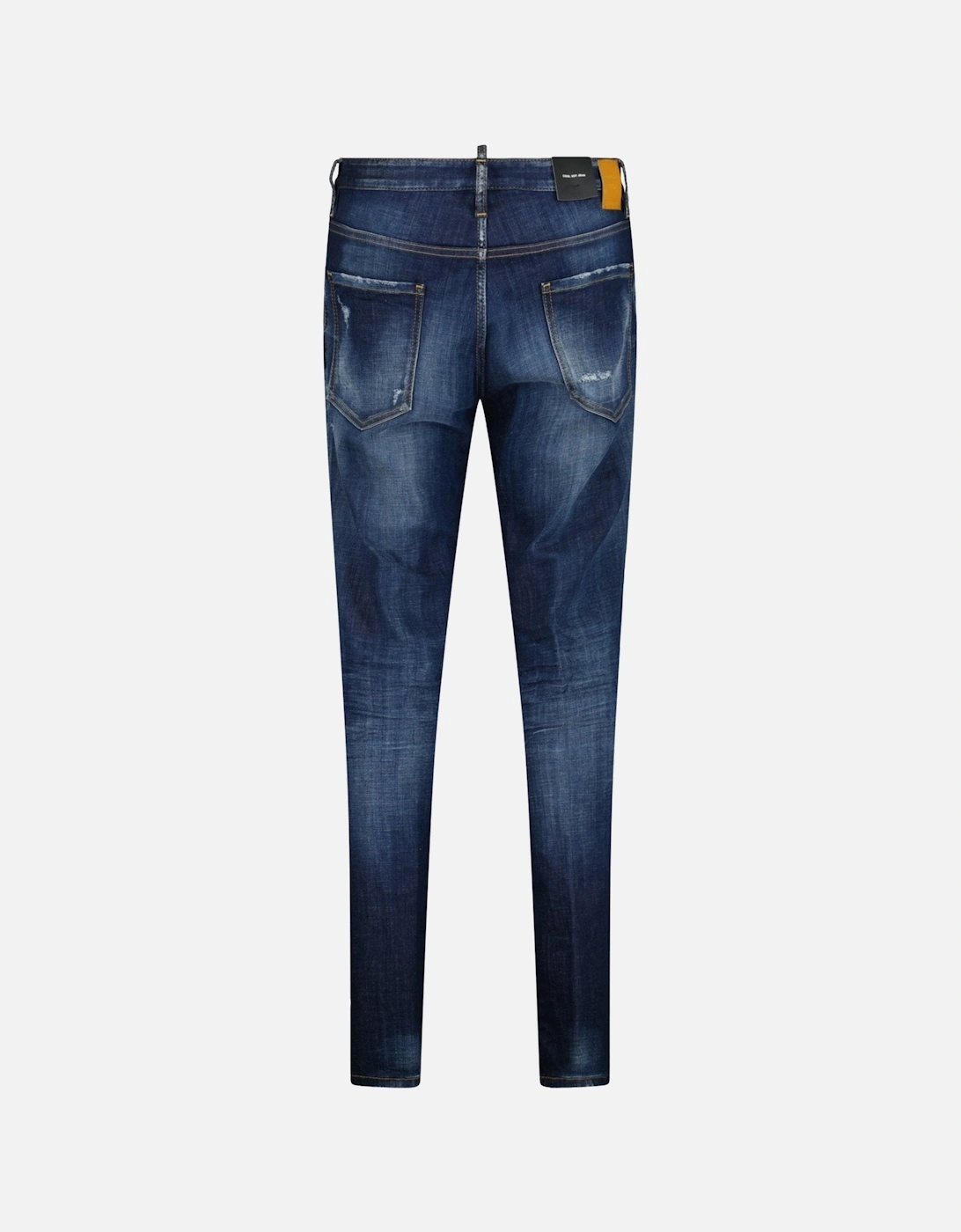 'Cool Guy' Leather Logo Slim Fit Jeans Blue