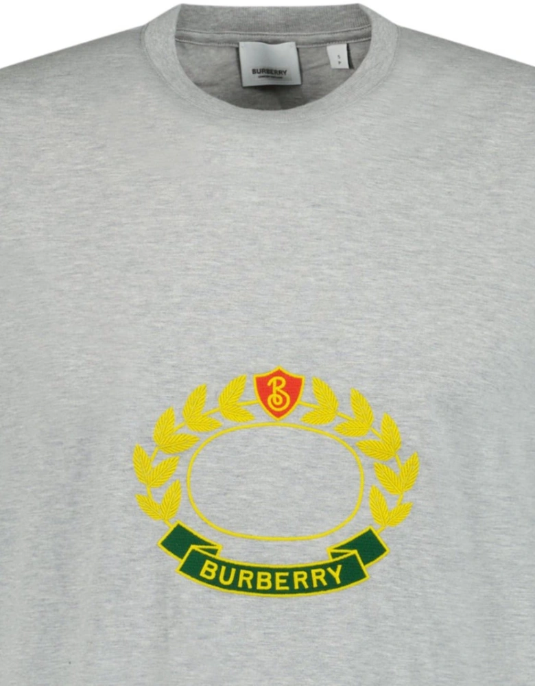 'Purley' Crest Logo T-Shirt Grey