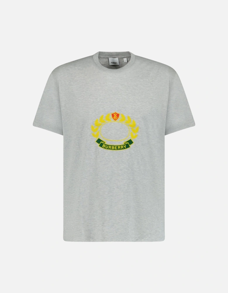 'Purley' Crest Logo T-Shirt Grey