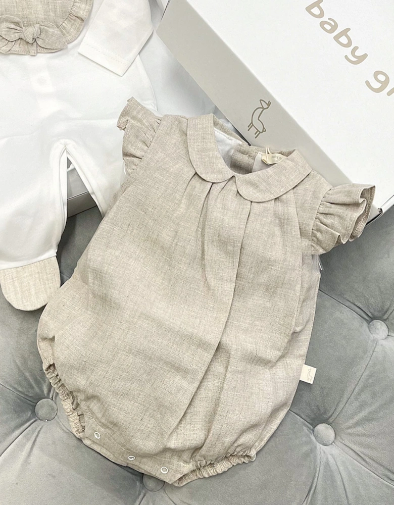 Linen Frill Shoulder Romper