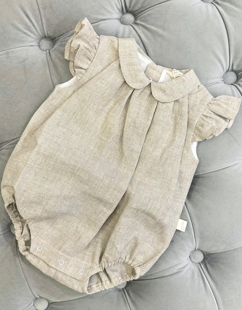 Linen Frill Shoulder Romper