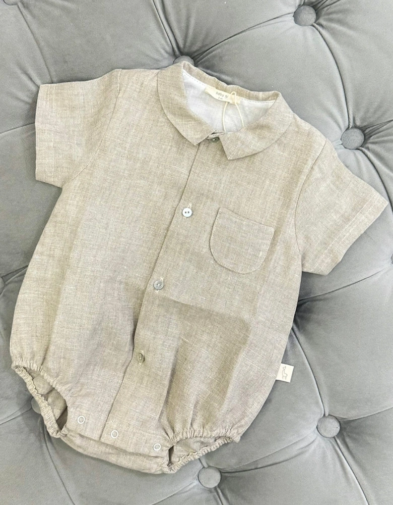 Linen Shirt Romper