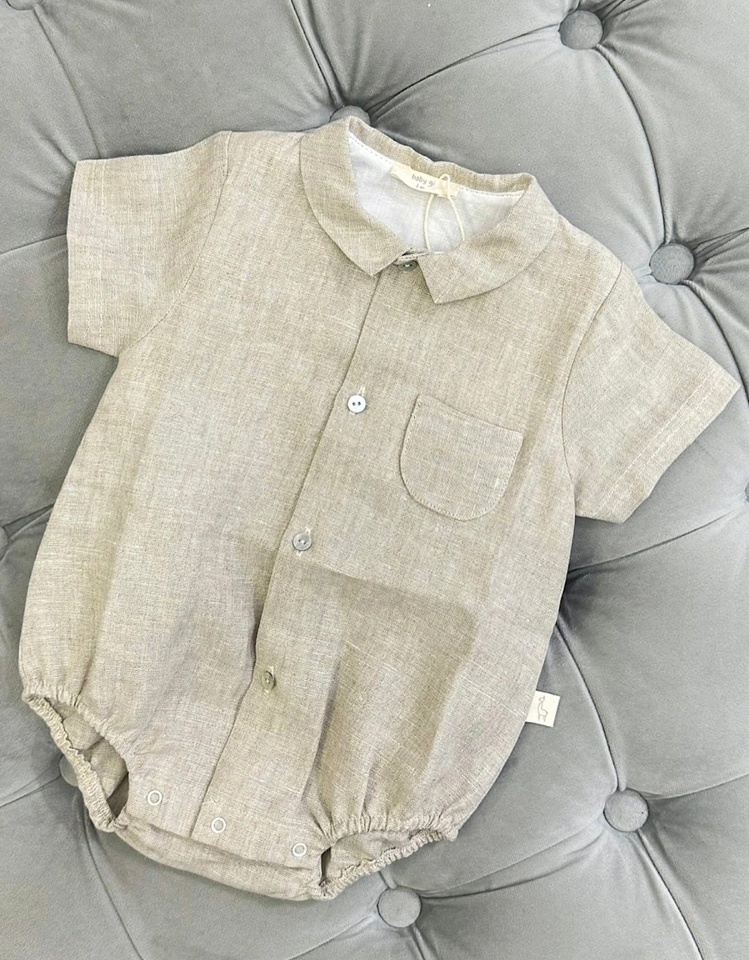 Linen Shirt Romper, 7 of 6