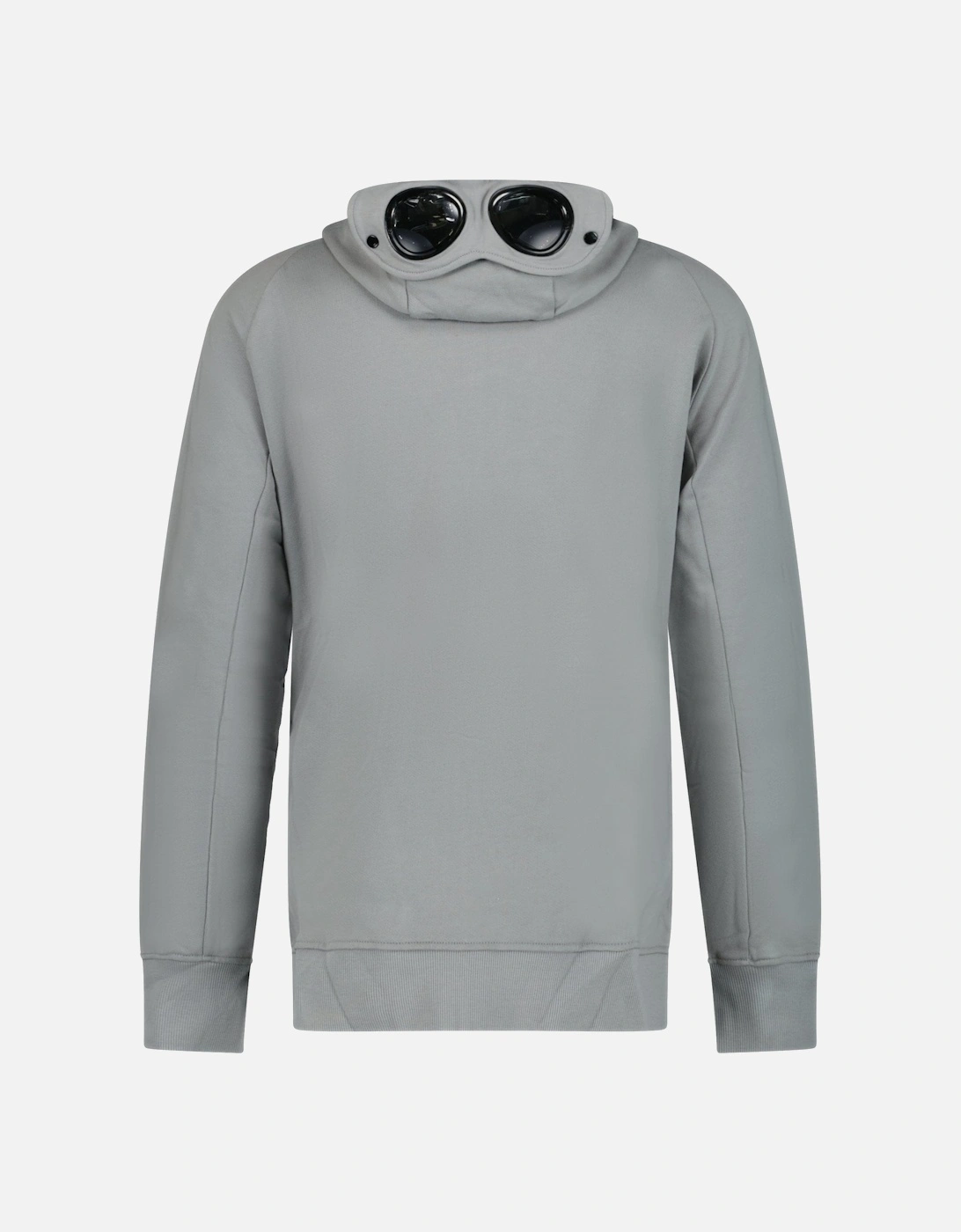 Goggle Hood Zip-Up Sweatshirt Grey