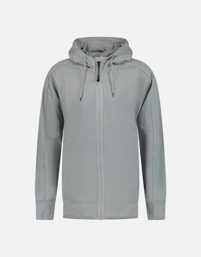 Goggle Hood Zip-Up Sweatshirt Grey